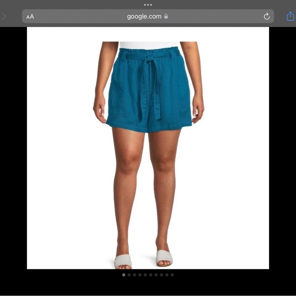 Terra & Sky short green high rise pullover short size 4X  28 W NWT.
